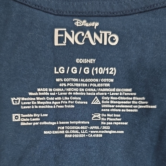 3/$15 Disney – Girls' Blue Large (10/12) Encanto Maribel Long Sleeve Tee - Picture 3 of 4